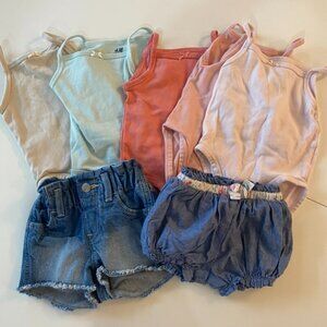 girls summer bundle 3-6 months 7 pieces Gap, Tommy Bahama, HnM organic cotton